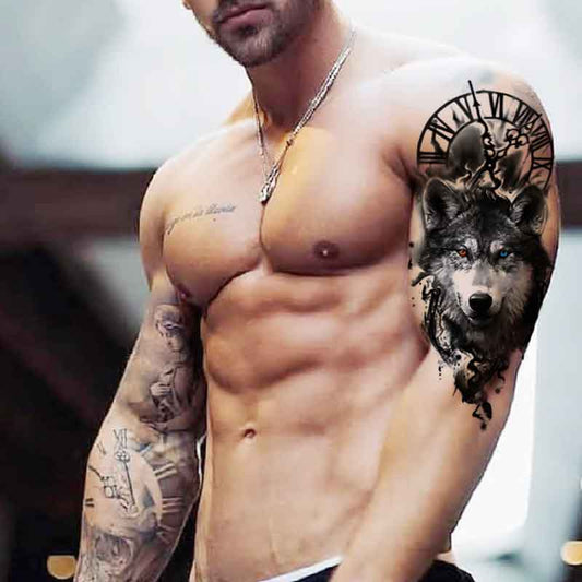 Husky tattoo sticker dog head tattoo Wolf tattoo sticker