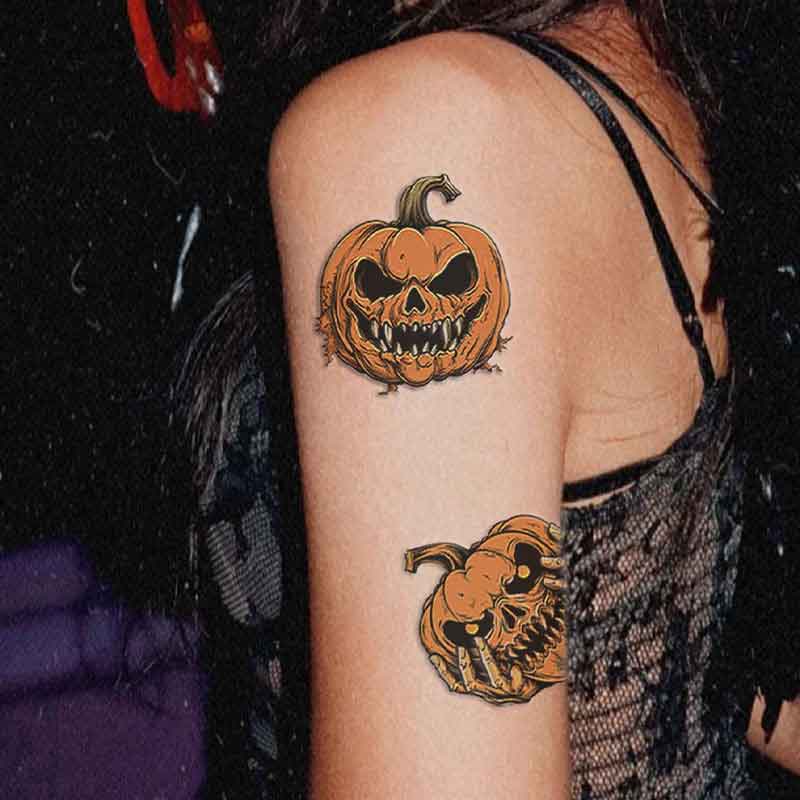 Cute pumpkin tattoo stickers Halloween tattoo stickers