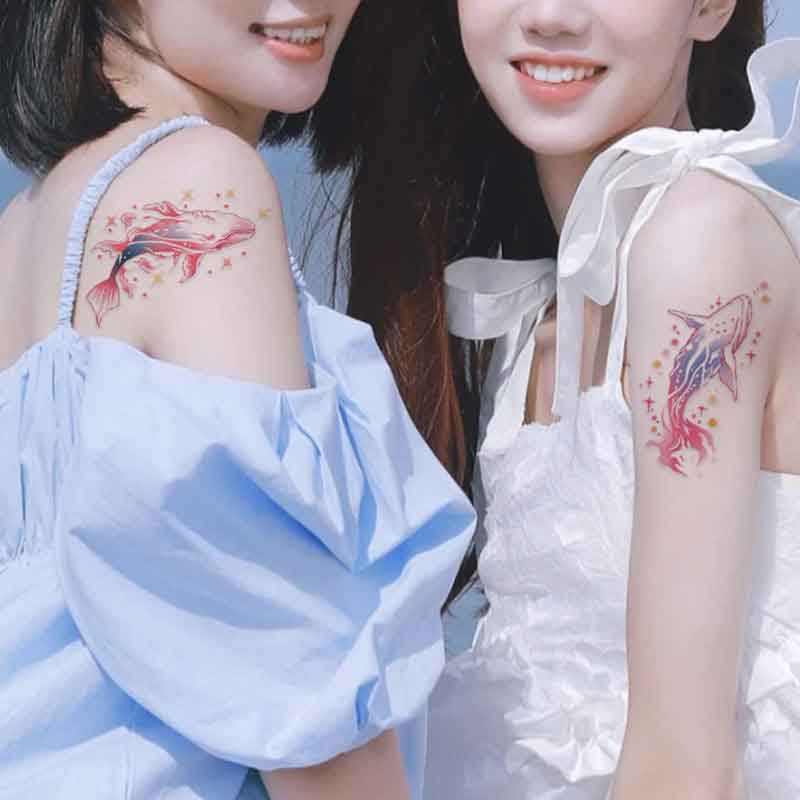Magic Whale Tattoo stickers Couple tattoo stickers
