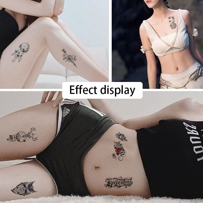 Set of 60 pieces with different patterns tattoo stickers Sexy flower tattoo cartoon Fashion beautiful tattoo stickers whale animal flowers
