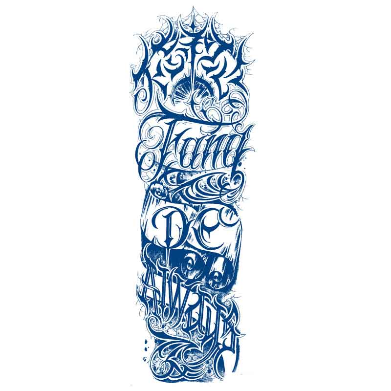 Alphabet Roll Body Sticker Full Arm Long Lasting Tattoo Sticker（GZQB-024）