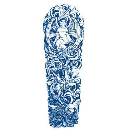 Angel Rider Rose Tattoo Sticker Full Arm Long Lasting Tattoo Sticker（GZQB-027）