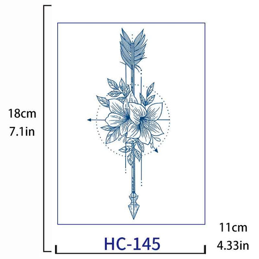 Arrows Flowers Tattoo Sticker Long-lasting Tattoo 15 Days (HC-145)