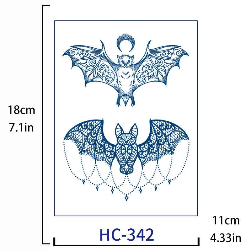 Bat Tattoo Sticker Long-lasting Tattoo 15 Days (HC-342)