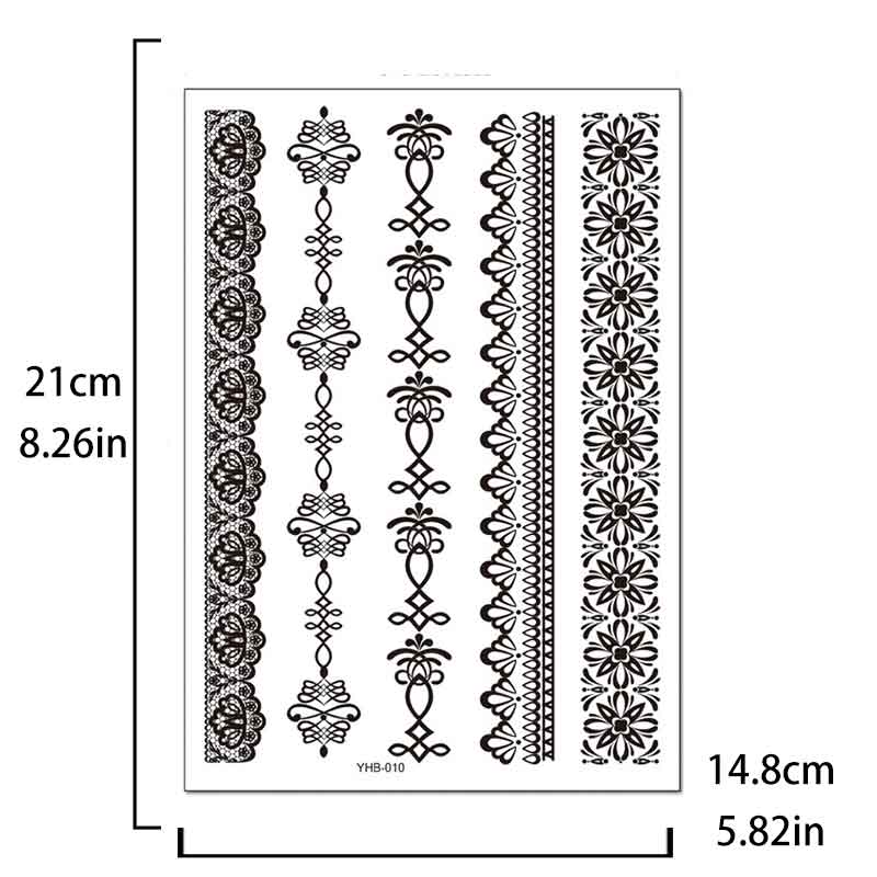 Black Pattern Tattoos Stickers (YHB-010)