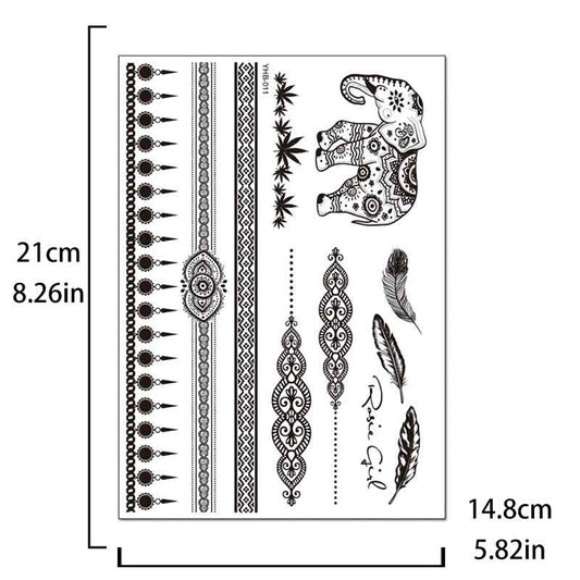 Black Pattern Tattoos Stickers (YHB-011)