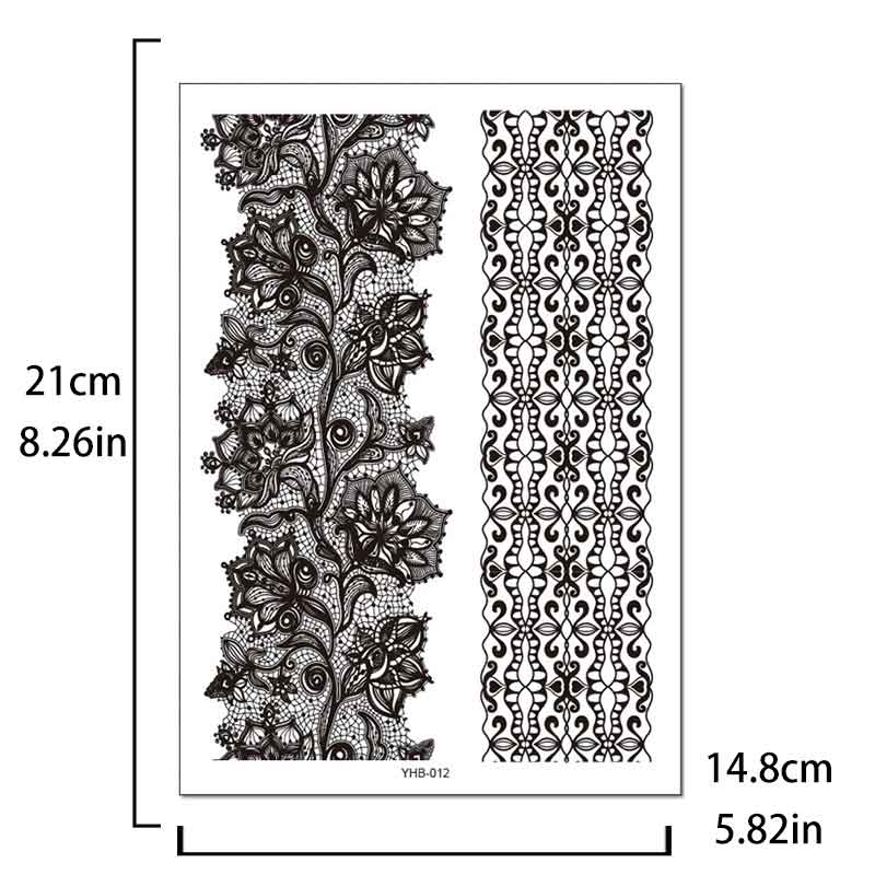 Black Pattern Tattoos Stickers (YHB-012)