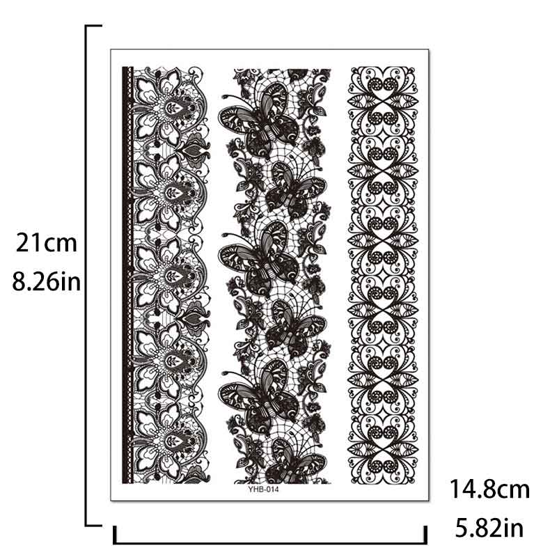 Black Pattern Tattoos Stickers (YHB-014)