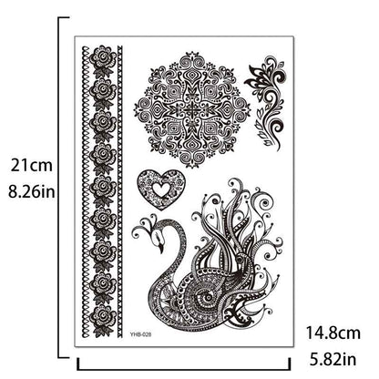 Black Pattern Tattoos Stickers (YHB-028)