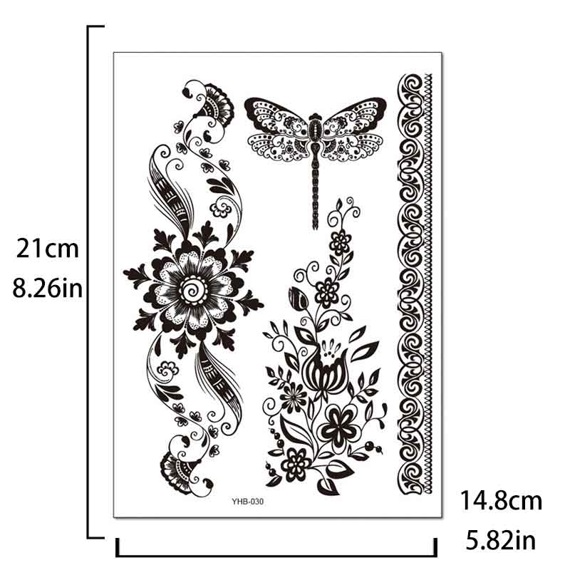 Black Pattern Tattoos Stickers (YHB-030)