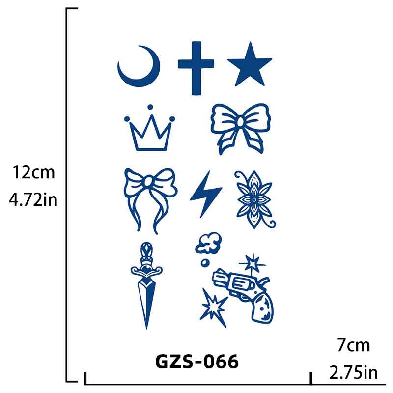 Bow Tiara Pattern Tattoo Long-lasting Tattoo 15 Days（GZS-066）