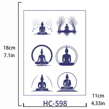 Buddha Pattern Tattoo Sticker Long-lasting Tattoo 15 Days (HC-598)