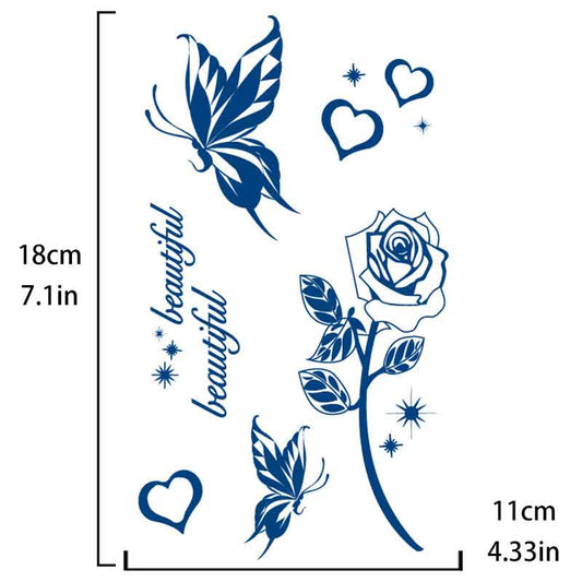 Butterfly Flower Tattoos Stickers Long-lasting Tattoo 15 Days (GZ-190)