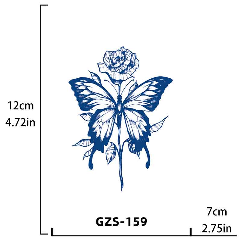 Butterfly Flower Tattoos Stickers Long-lasting Tattoo 15 Days (GZS-159)