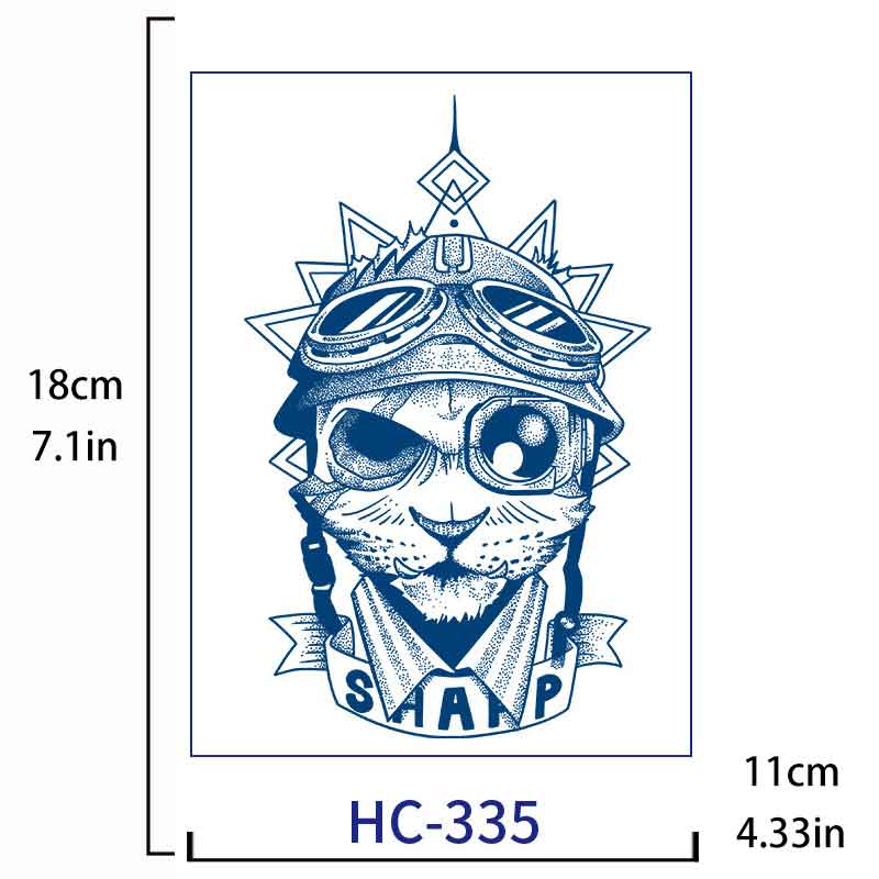 Cat Warrior Tattoo Sticker Long-lasting Tattoo 15 Days (HC-335)