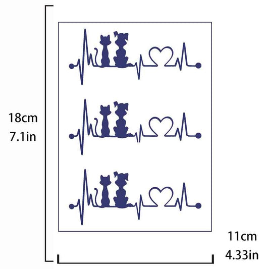 Cats Dogs Tattoo Sticker Long-lasting Tattoo 15 Days (BB-588)