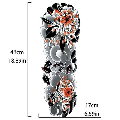 Chrysanthemum Tattoo Sticker Full Arm Long Lasting Tattoo Sticker（TQB-159）