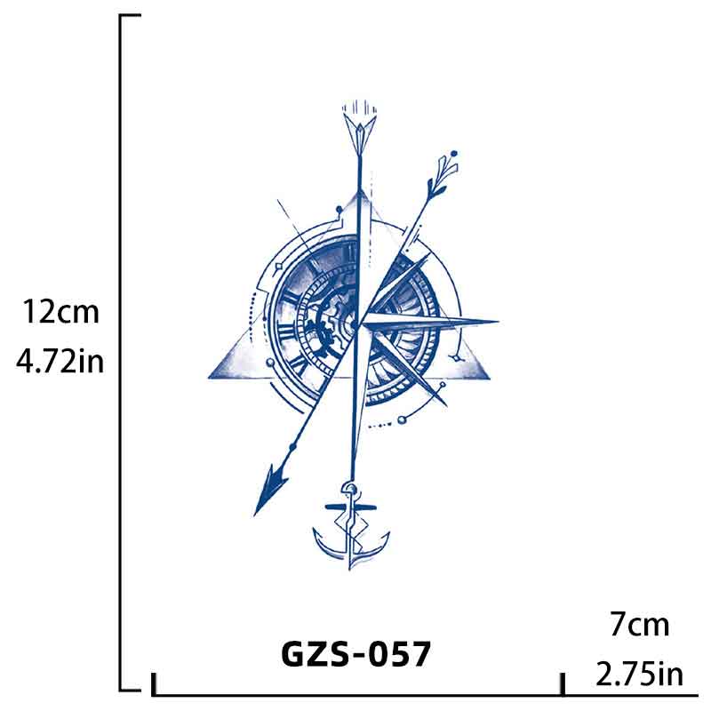 Compass Tattoo Long-lasting Tattoo 15 Days（GZS-057）