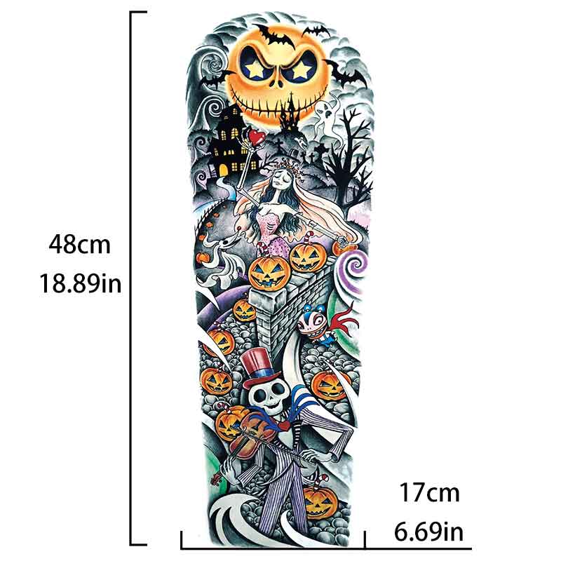 Cute Halloween Pumpkin Tattoo Sticker Full Arm Tattoo Sticker(TQB-263)