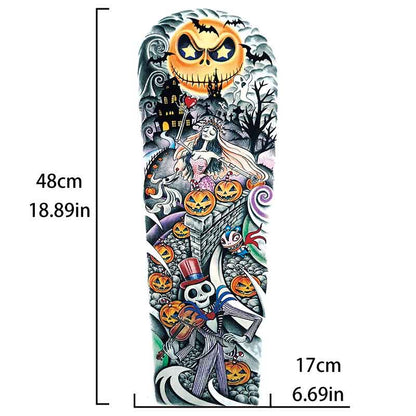 Cute Halloween Pumpkin Tattoo Sticker Full Arm Tattoo Sticker(TQB-263)