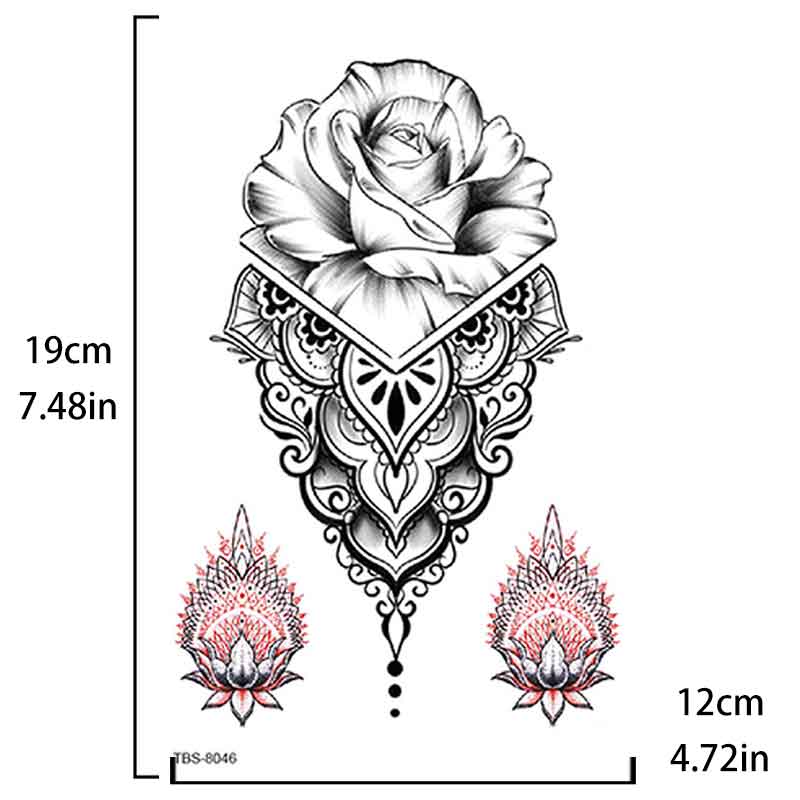 Rose Design Tattoo Sticker Temporary Tattoo Sticker（TBS-8046）