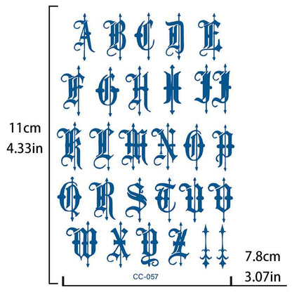 English Alphabet Finger Tattoo Long-lasting Tattoo 15 Days（CC-057）