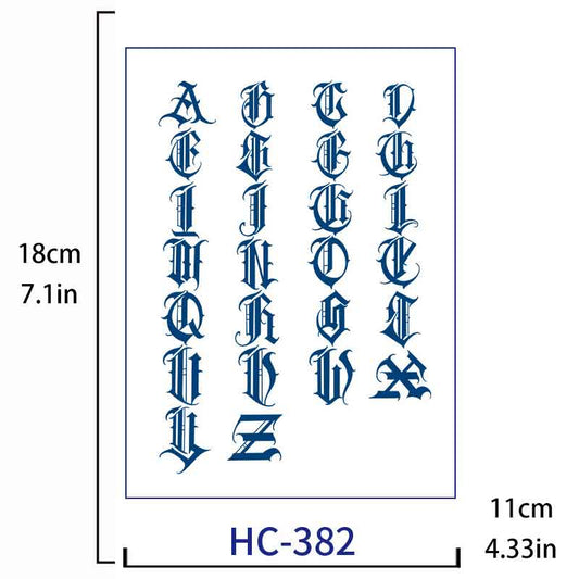 English Alphabet Tattoo Sticker Long-lasting Tattoo 15 Days (HC-382)