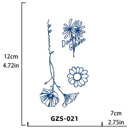 English Flower Tattoo Long-lasting（GZS-021）