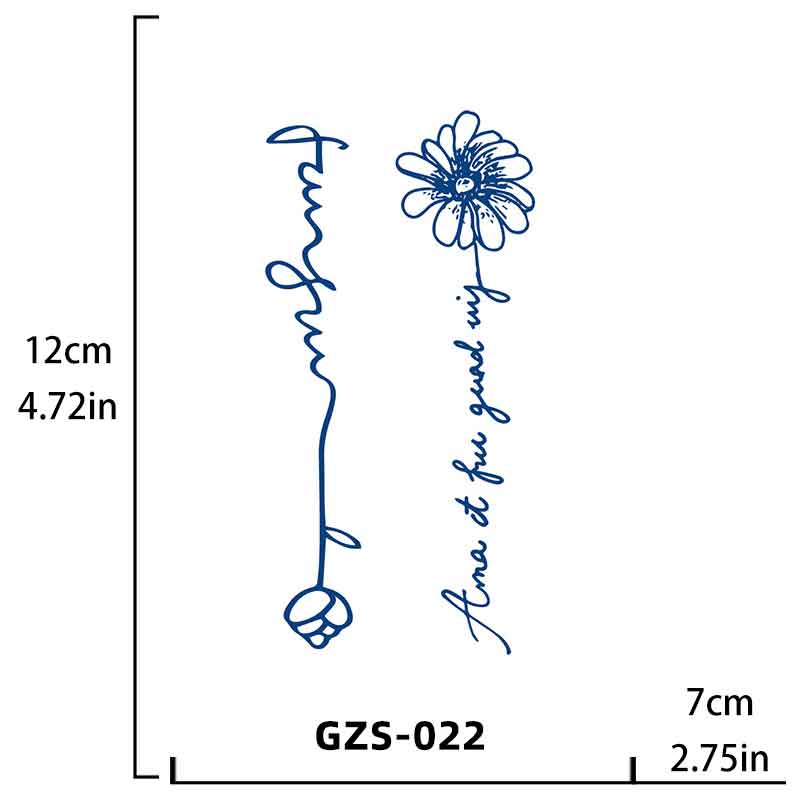 English Flower Tattoo Long-lasting（GZS-022）