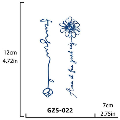 English Flower Tattoo Long-lasting（GZS-022）
