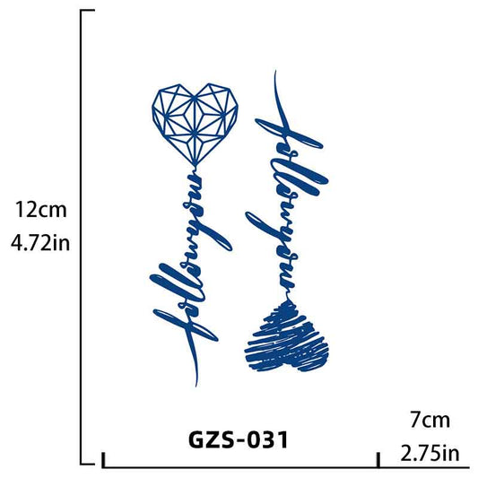 English Heart Tattoo Long-lasting Tattoo 15 Days（GZS-031）
