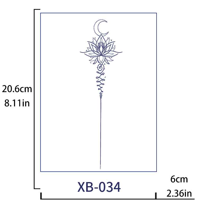 Flower Moon Back Tattoos Stickers Long-lasting Tattoo 15 Days (XB-034)