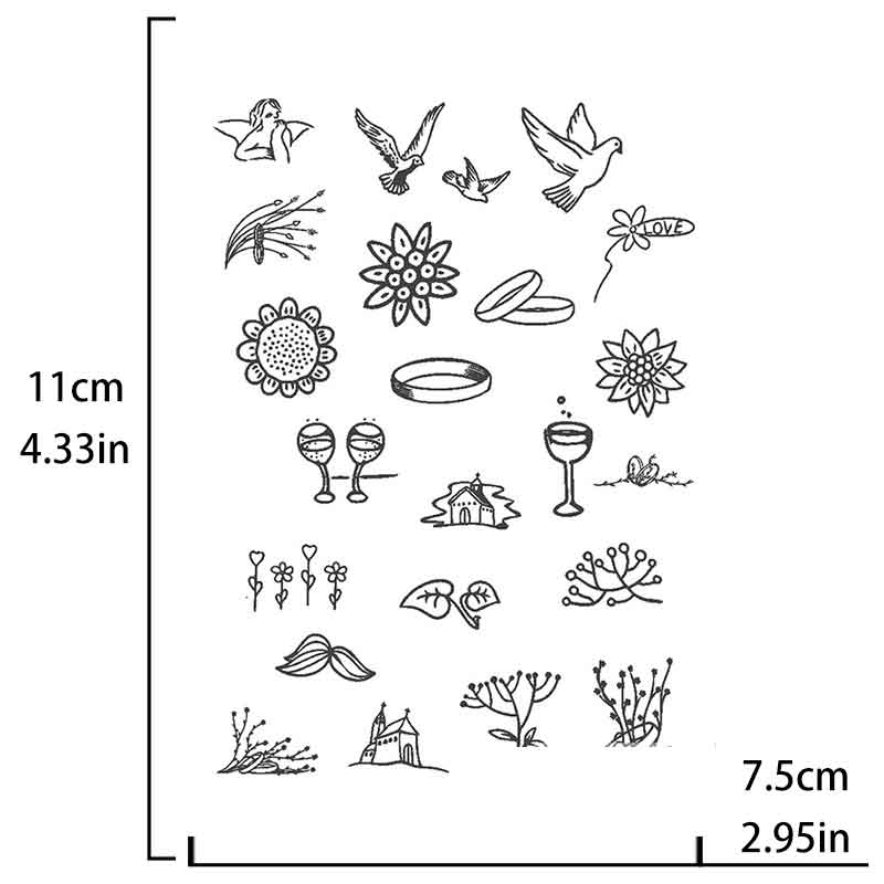 Flower Pattern Finger Tattoo Sticker Long-lasting Tattoo 15 Days (SZ-008)