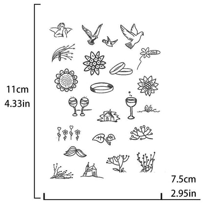 Flower Pattern Finger Tattoo Sticker Long-lasting Tattoo 15 Days (SZ-008)