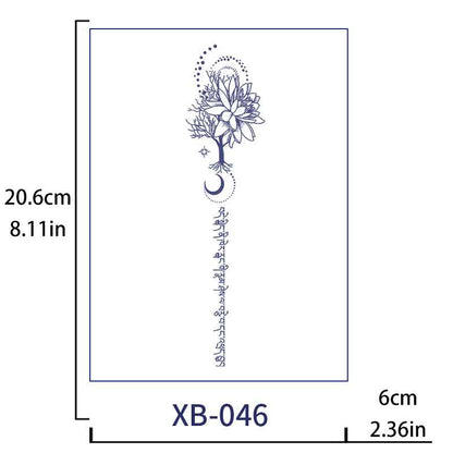 Flower Tree Moon English Back Tattoos Stickers Long-lasting Tattoo 15 Days (XB-046)