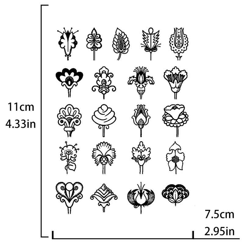 Flowers Finger Tattoo Sticker Long-lasting Tattoo 12 Days (SZ-015)