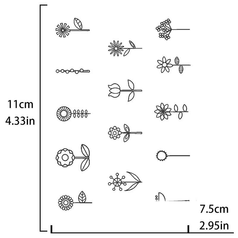 Flowers Finger Tattoo Sticker Long-lasting Tattoo 12 Days (SZ-041)