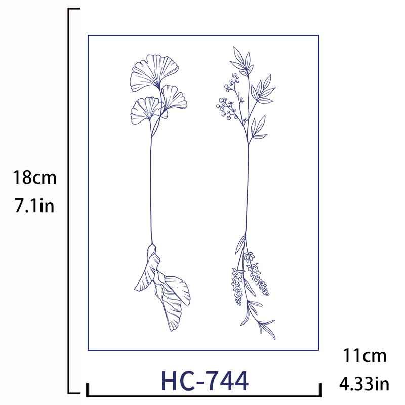 Ginkgo Leaf Tattoo Sticker Long-lasting Tattoo 15 Days (HC-744)