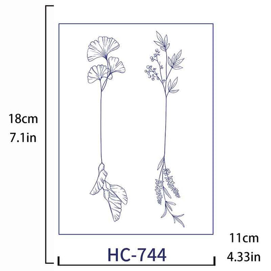 Ginkgo Leaf Tattoo Sticker Long-lasting Tattoo 15 Days (HC-744)