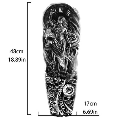 Goddess Of War Tattoo Sticker Full Arm Long Lasting Tattoo Sticker（TQB-253）