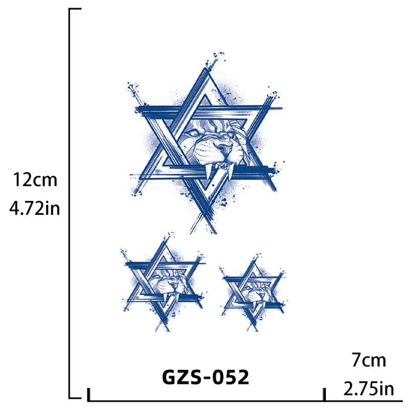 Hexagram Tattoo Long-lasting Tattoo 15 Days（GZS-052）