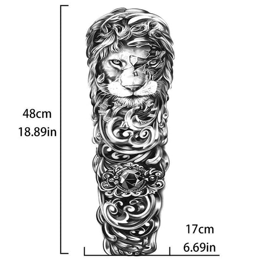 Lion Gem Tattoo Sticker Full Arm Tattoo Sticker(TQB-227)