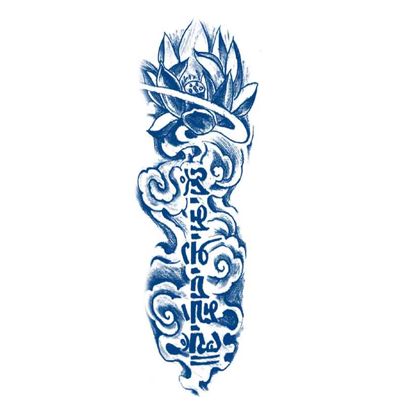 Lotus Moire Tattoo Stickers Long Lasting Tattoo Stickers All Over The Arm（GZQB-009）