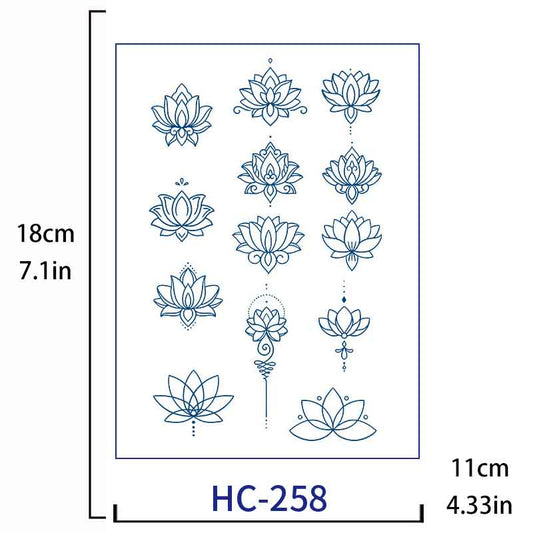 Lotus Tattoo Sticker Long-lasting Tattoo 15 Days (HC-258)