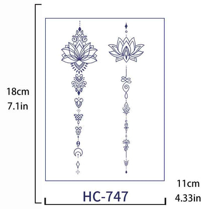 Lotus Tattoo Sticker Long-lasting Tattoo 15 Days (HC-747)