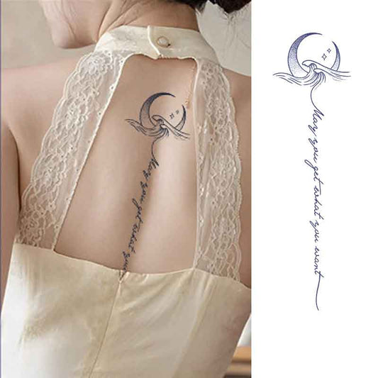 Moon Spray Back Tattoos Stickers Long-lasting Tattoo 15 Days (XB-004)