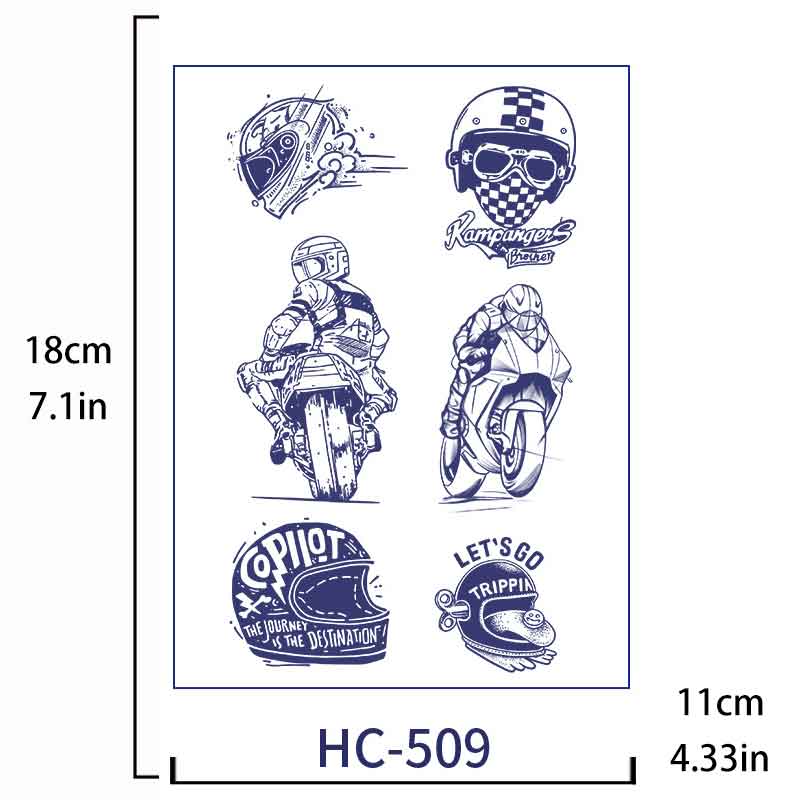 Motorcycle Totem Tattoo Sticker Long-lasting Tattoo 15 Days (HC-509)