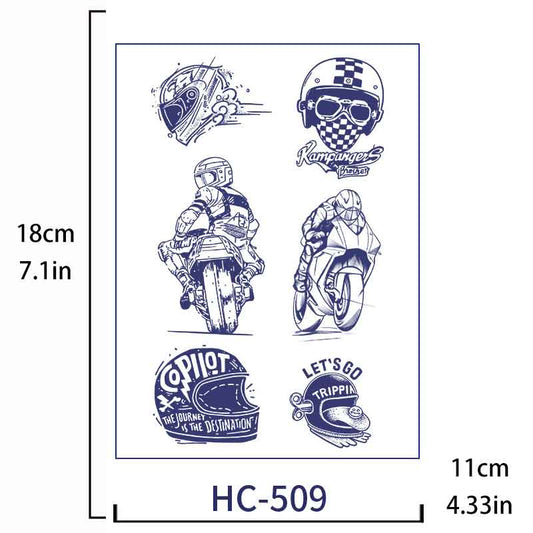 Motorcycle Totem Tattoo Sticker Long-lasting Tattoo 15 Days (HC-509)