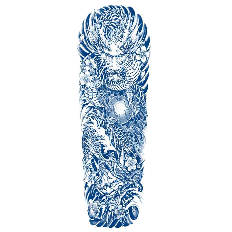 Oriental Dragon Demon Tattoo Sticker Lasting Tattoo Sticker（GZQB-031）