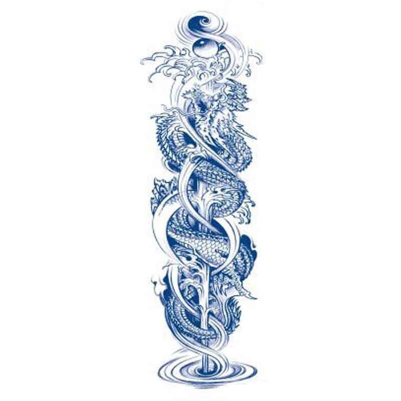 Oriental Dragon Spray Tattoo Stickers Full Arm Long Lasting Tattoo Stickers（GZQB-014）